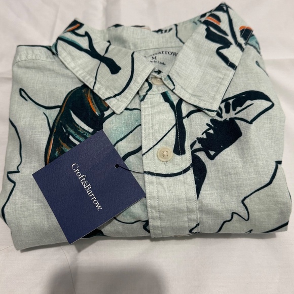 Tropical blue short sleeve polo for men brand croft and barrow size medium - Picture 5 of 5